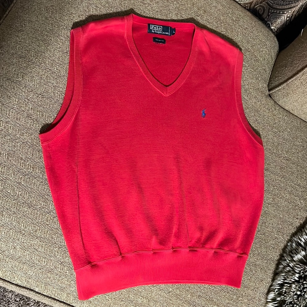Polo by Ralph Lauren red cotton vest men’s sz L